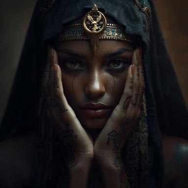 AI prompt for Egyptian priestess image in the ancient time