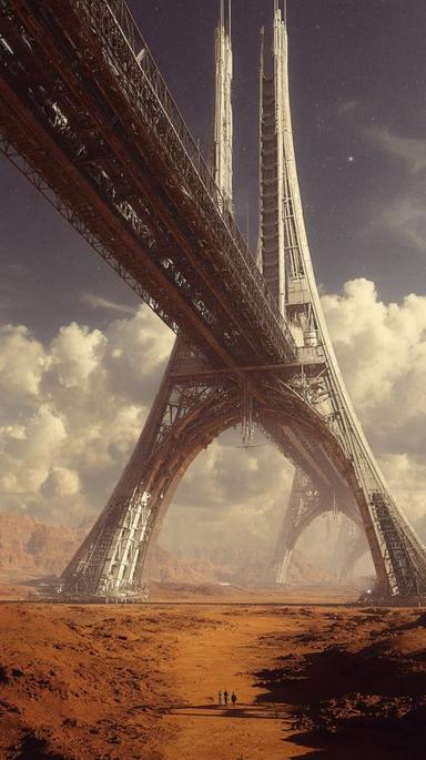 A giant megastructure of a space station in Midjourney prompt