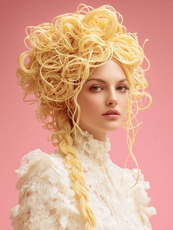 High fashion surreal portrait of a model in Midjourney AI