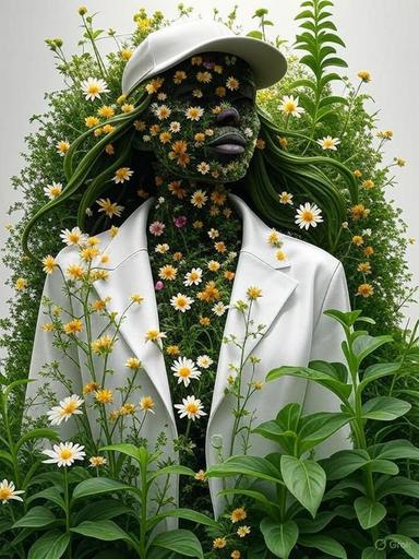 Prompt to create an image of 🌺 flower human in Grok