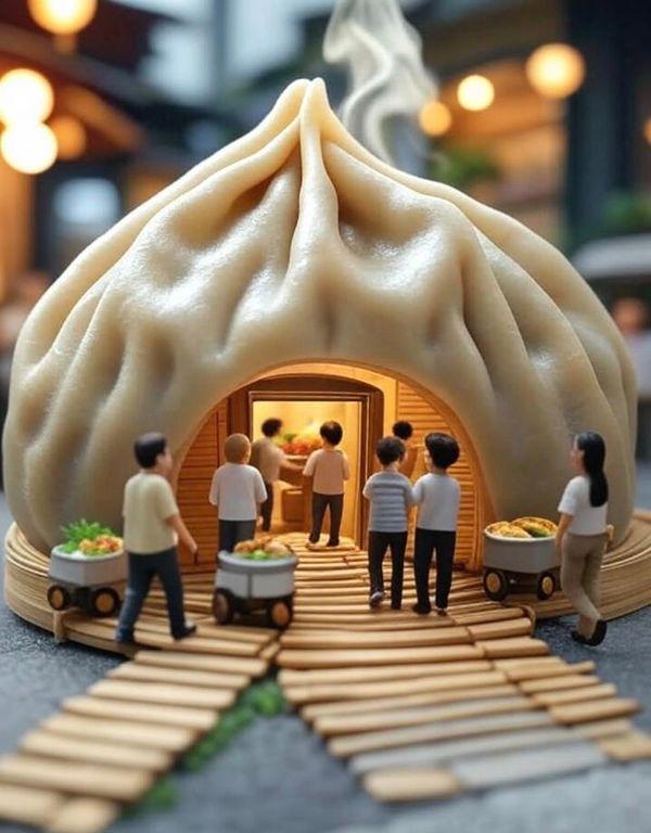 Create a 3D miniature-style restaurant with generative prompt in Grok 