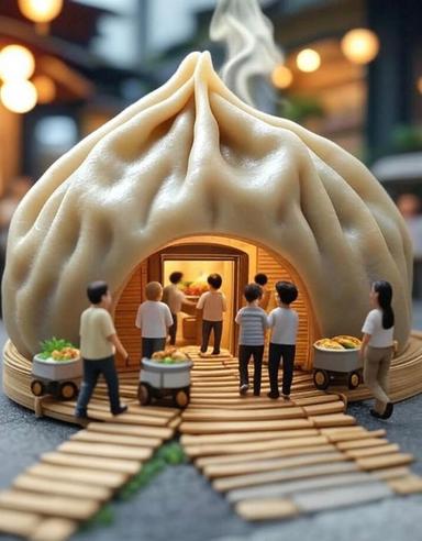 Create a 3D miniature-style restaurant with generative prompt in Grok 
