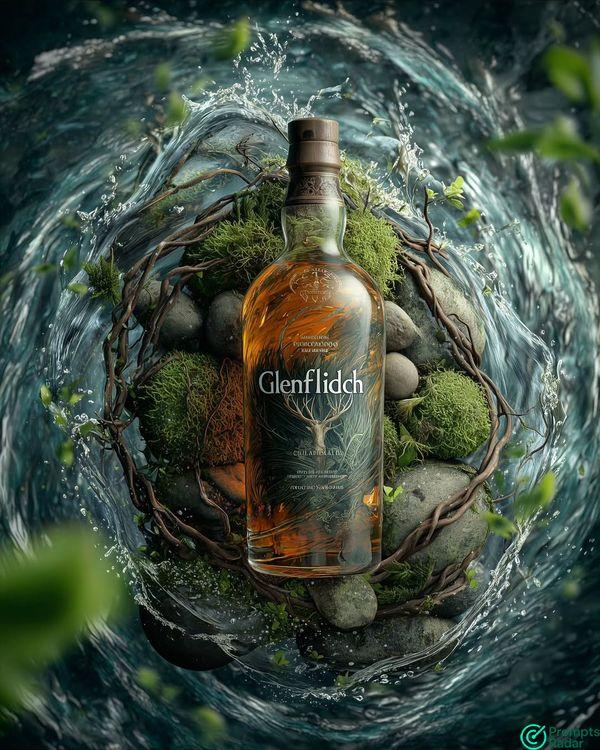 Midjourney prompt to create products in realistic poster
