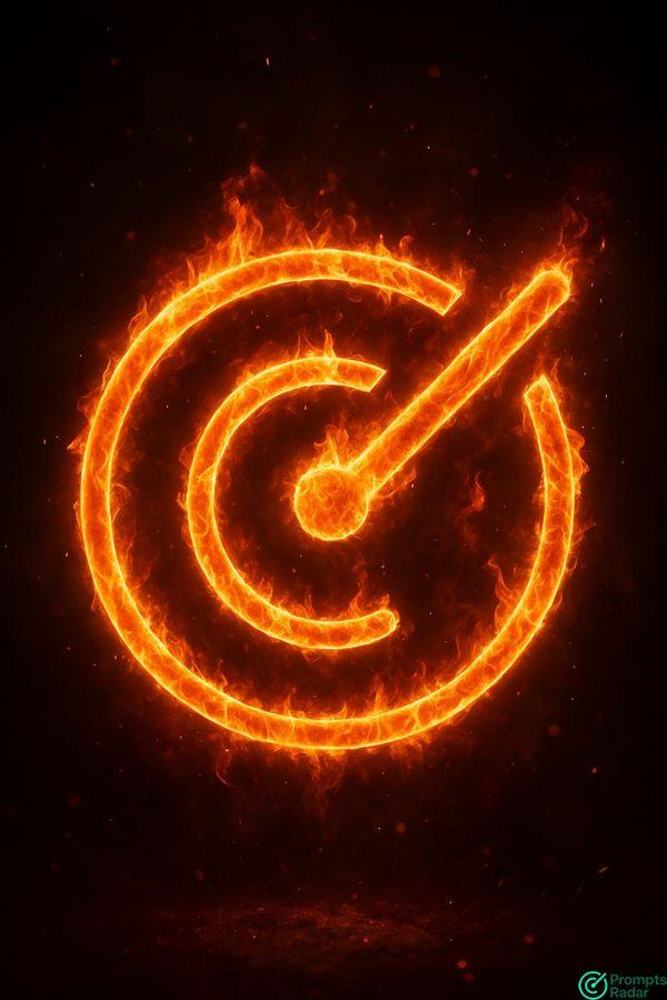 Ultra-realistic 3D render of the uploaded logo on fire