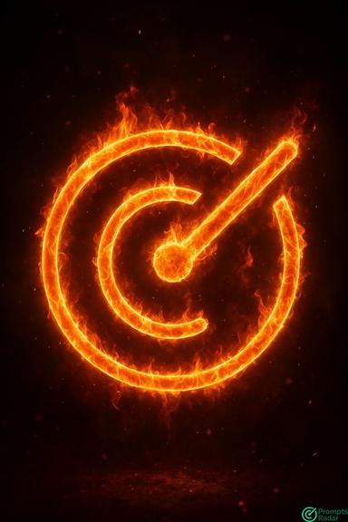 Ultra-realistic 3D render of the uploaded logo on fire
