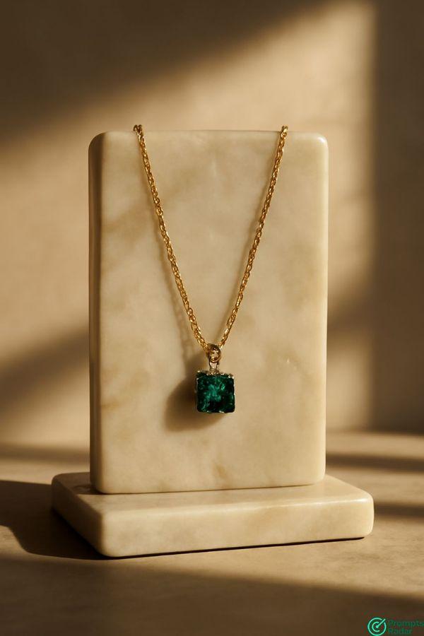 Create a Elegant handcrafted necklace with a single prompt 