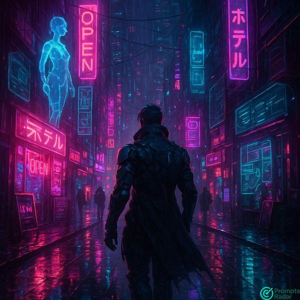 Cyberpunk futuristic illustration with Chatgpt 5 prompt 