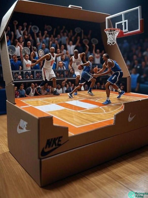 AI prompt to create cinematic image of your product in a miniature box