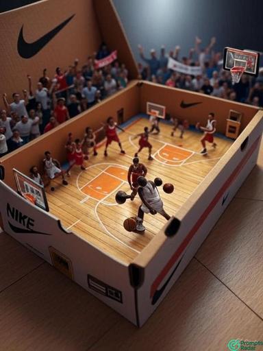 AI prompt to create cinematic image of your product in a miniature box