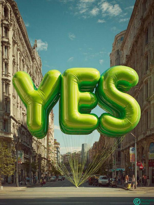 Midjourney prompt to create logo balloons by urban scene 