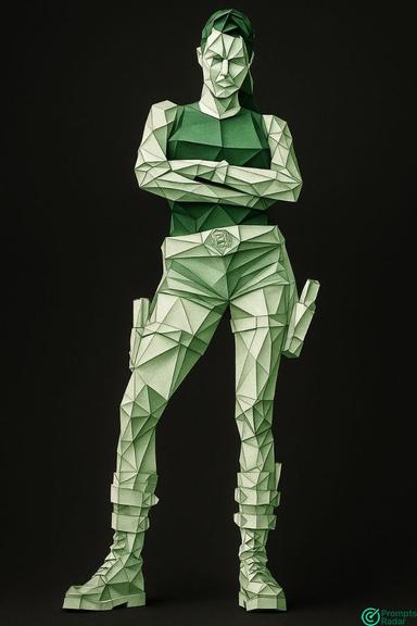 Folded paper 3d model of any style with a chatgpt prompt 