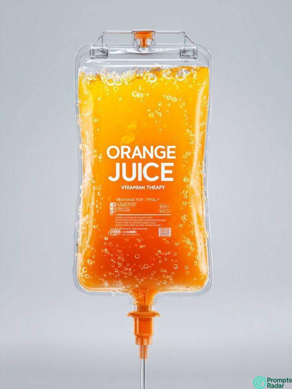 Product photography with Midjourney prompt to create a drip bag juice 🥤