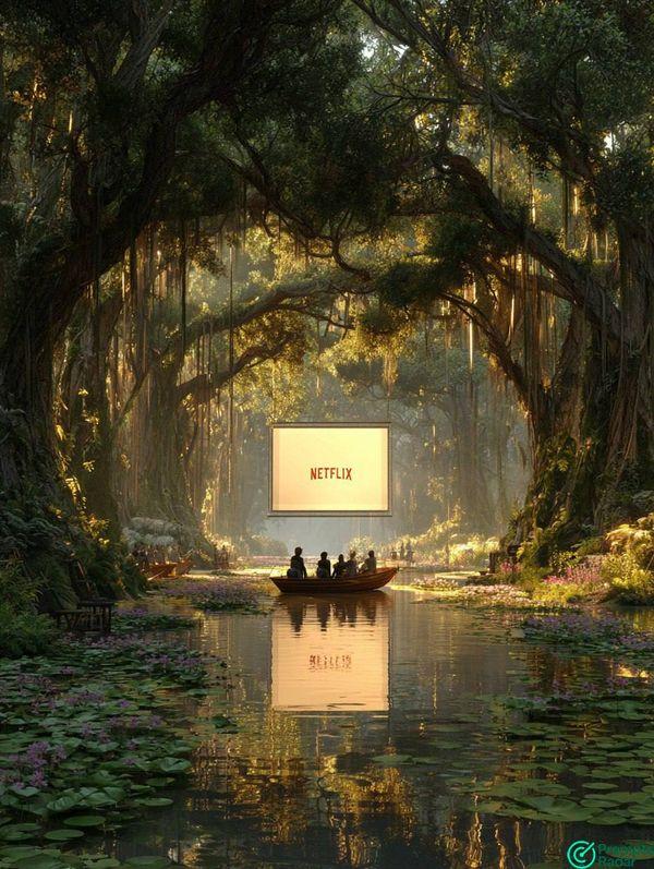 A surreal outdoor cinema experience with Midjourney prompt 
