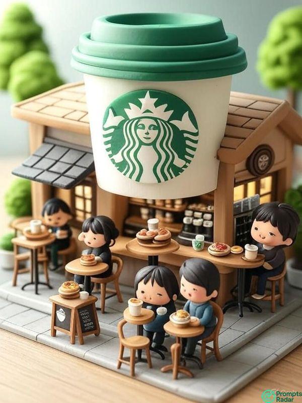 Create a cute 3D miniature scene in Grok AI prompt 