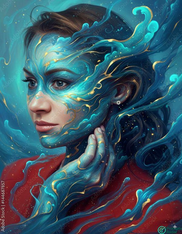 A surreal fluid portrait editor in Nano Banana prompt