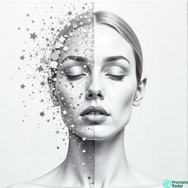 Compare a detailed artistic drawing of a human face with Freepic AI and chatgpt Ai