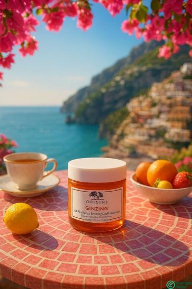vibrant Mediterranean terrace scene