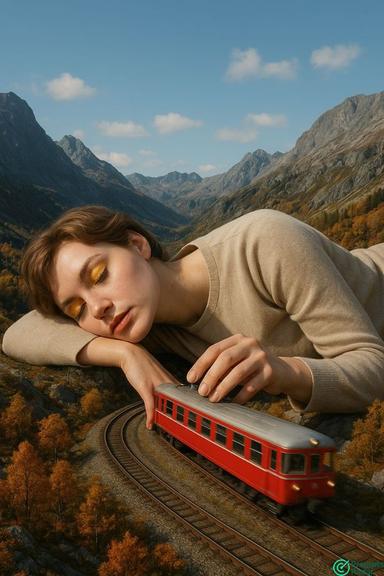Colossus of the Mountains: A Surreal Encounter with a Moving Train in Chatgpt 5.1
