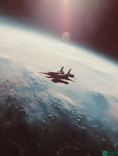 Vintage 1970s Sci-Fi Spaceship Photo creation with Midjourney prompt 