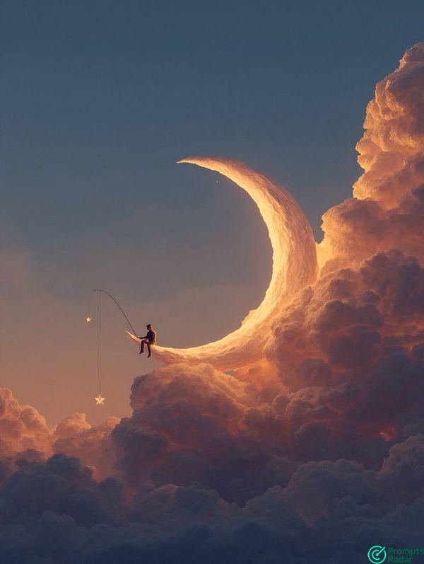 Surreal Celestial Fisher prompt with Midjourney AI 