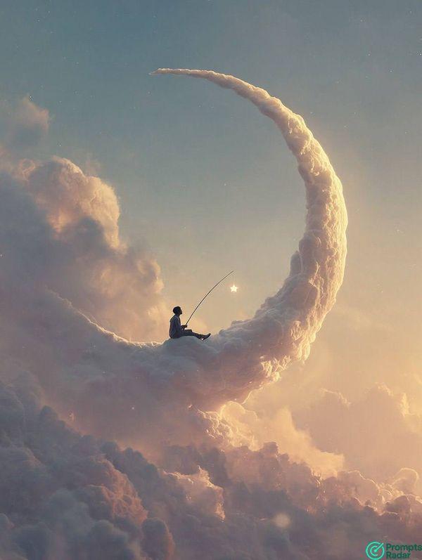 Surreal Celestial Fisher prompt with Midjourney AI 