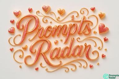 Regal Luminous Pink & Gold Typography prompt in Chatgpt Ai