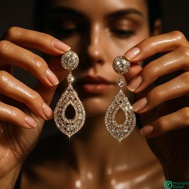 Luxury Jewelry Hyper realistic Close-up Portrait prompt in Chatgpt 
