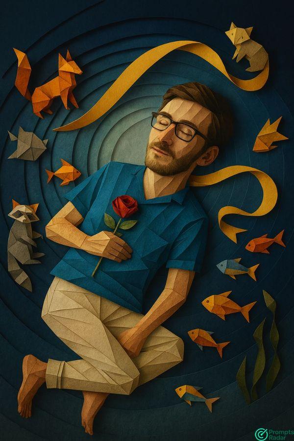 Surreal Origami Dreamscape Portrait prompt with Chatgpt 5.1