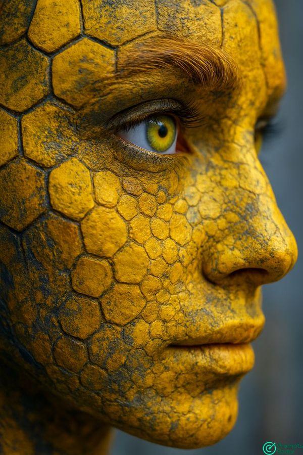 Surreal Mosaic Visage: Macro Cinematic Portrait prompt in Chatgpt Ai