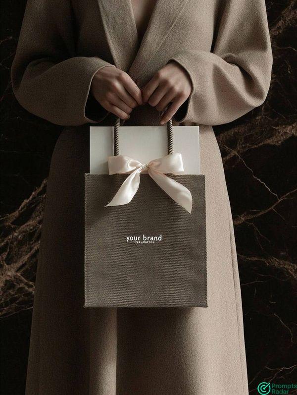 Luxury Brand Bag Showcase Photography in Midjourney prompt 