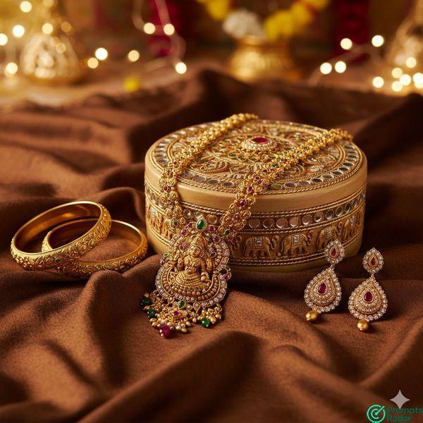 Opulent Indian Jewelry Display by Ai-powered prompt in Gemini Nano Banana 