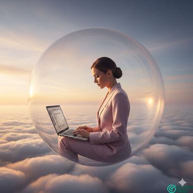 Floating Office: Annie Leibovitz Style prompt in Gemini Nano Banana 