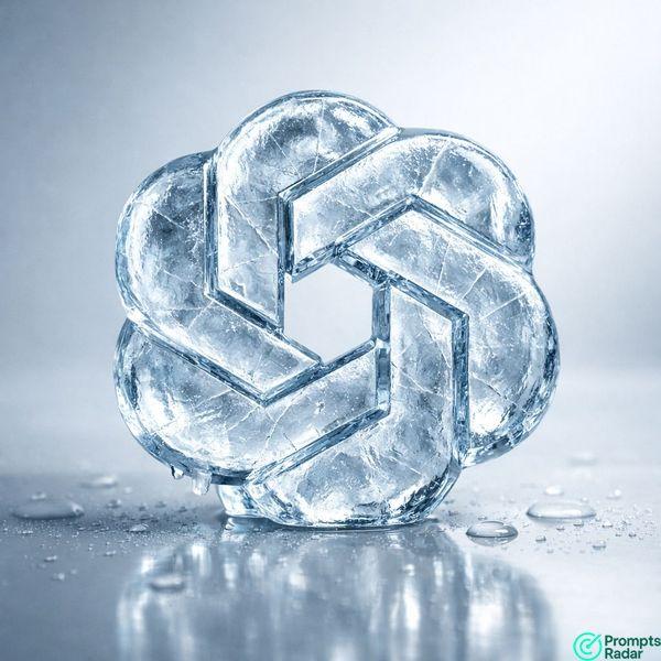 Iced Logo 3D Render with Chatgpt 5 prompt 