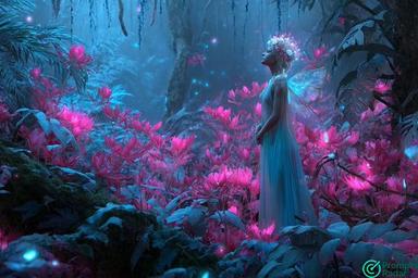 Ethereal Bioluminescent Fairy Queen photography prompt