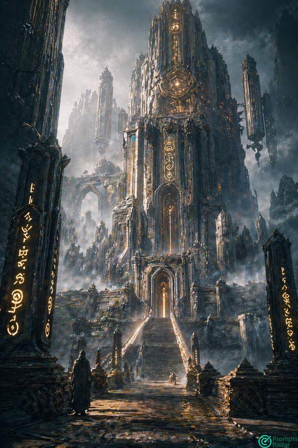 Colossal Sci-Fi Temple Vision Creative prompt in ChatGPT