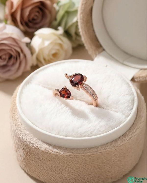 Luxury Ring Product Photography prompt High-End Jewelry Box Display