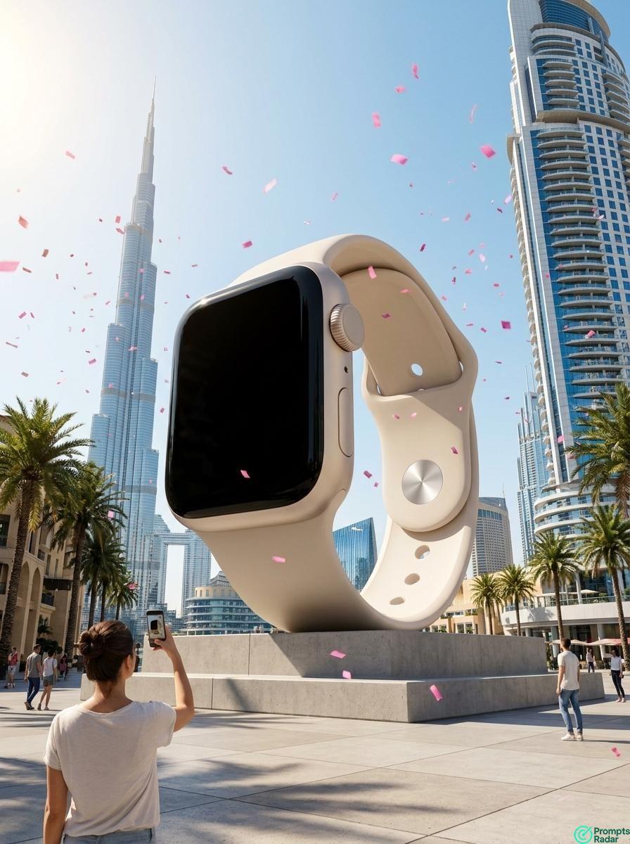 Hyperrealistic Giant Product Installation Urban Monument & Viral Aesthetic Ai prompt 