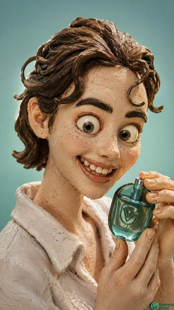 Hyper-Realistic 3D Claymation Portrait prompt