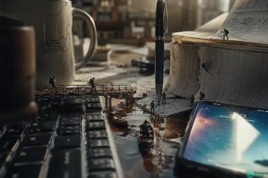 Tiny World Adventure Prompt Battle: Macro Lens Exploration of a Giant Office Desk