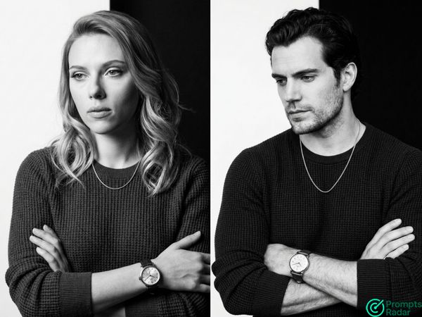 High-End Monochrome Studio Portrait prompt with Reference Facial Preservation High-End Monochrome Studio Portrait prompt with Reference Facial Preservation