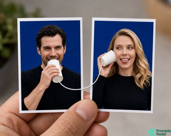 Creative Dual Passport Photo Portrait prompt String Phone Illusion Creative Dual Passport Photo Portrait prompt String Phone Illusion