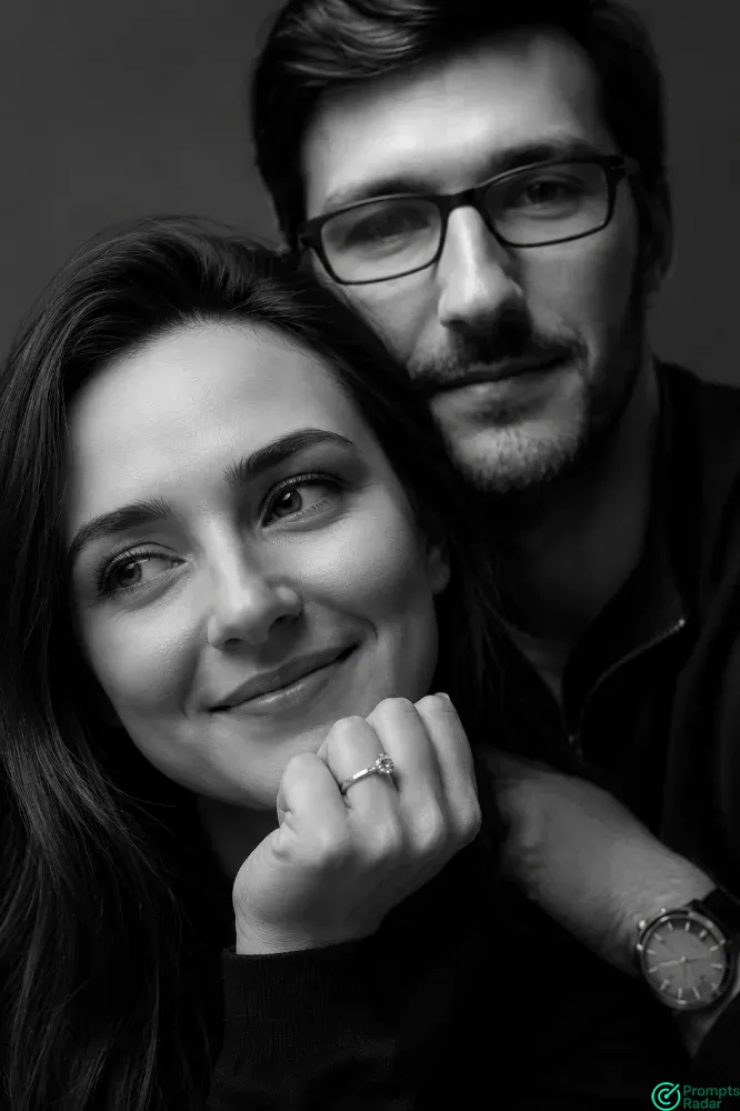 How create Ultra-Realistic Black & White Romantic Couple Portrait prompt with ChatGPT How create Ultra-Realistic Black & White Romantic Couple Portrait prompt with ChatGPT